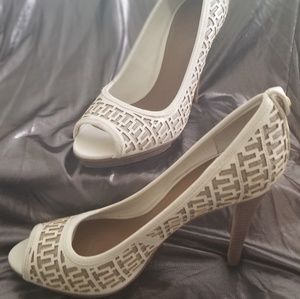 Tory Burch White Regan heels